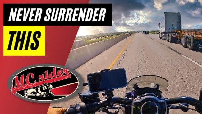 Lane position on a motorcycle