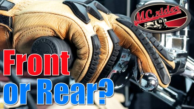 Front or rear brake on a motorcycle