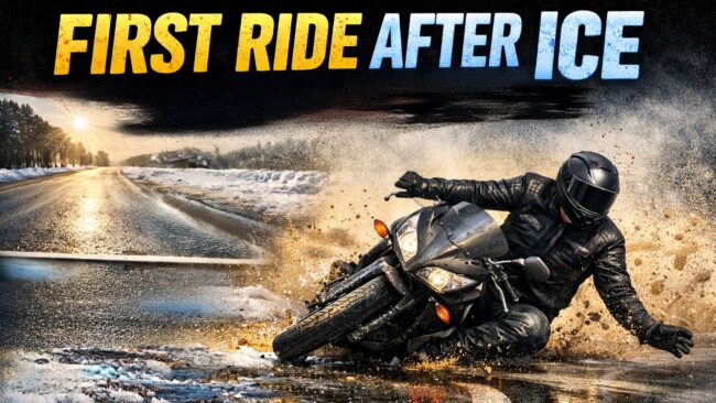 Riding a motorcycle after snow and ice