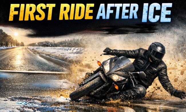 Riding a motorcycle after snow and ice